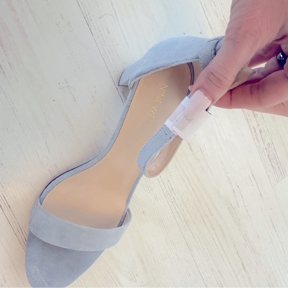 Nine West light blue suede heels Sz 10 new - Picture 4 of 5